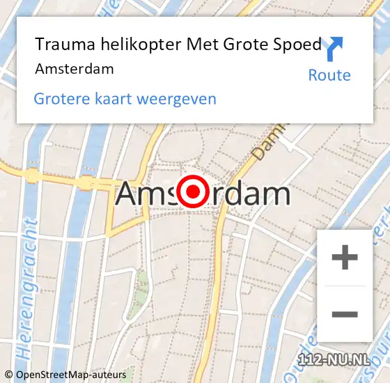 Locatie op kaart van de 112 melding: Trauma helikopter Met Grote Spoed Naar Amsterdam op 23 april 2024 17:09