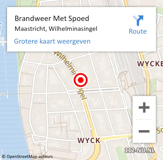 Locatie op kaart van de 112 melding: Brandweer Met Spoed Naar Maastricht, Wilhelminasingel op 23 april 2024 17:14