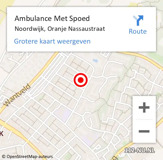 Locatie op kaart van de 112 melding: Ambulance Met Spoed Naar Noordwijk, Oranje Nassaustraat op 23 april 2024 17:27