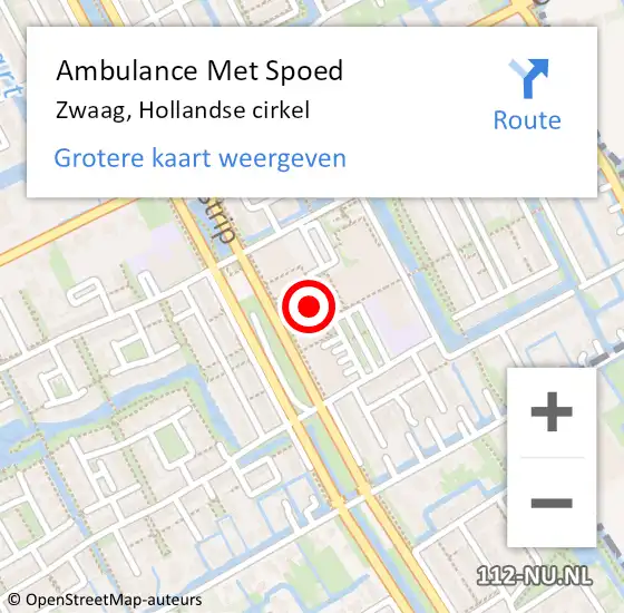 Locatie op kaart van de 112 melding: Ambulance Met Spoed Naar Zwaag, Hollandse cirkel op 23 april 2024 17:32