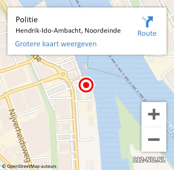 Locatie op kaart van de 112 melding: Politie Hendrik-Ido-Ambacht, Noordeinde op 23 april 2024 17:34