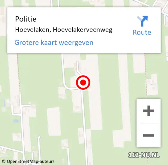 Locatie op kaart van de 112 melding: Politie Hoevelaken, Hoevelakerveenweg op 23 april 2024 17:39