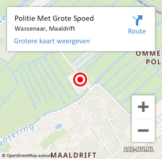 Locatie op kaart van de 112 melding: Politie Met Grote Spoed Naar Wassenaar, Maaldrift op 23 april 2024 18:20