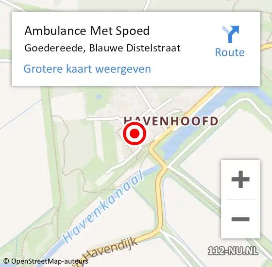 Locatie op kaart van de 112 melding: Ambulance Met Spoed Naar Goedereede, Blauwe Distelstraat op 23 april 2024 19:01