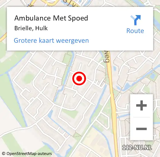 Locatie op kaart van de 112 melding: Ambulance Met Spoed Naar Brielle, Hulk op 23 april 2024 19:23