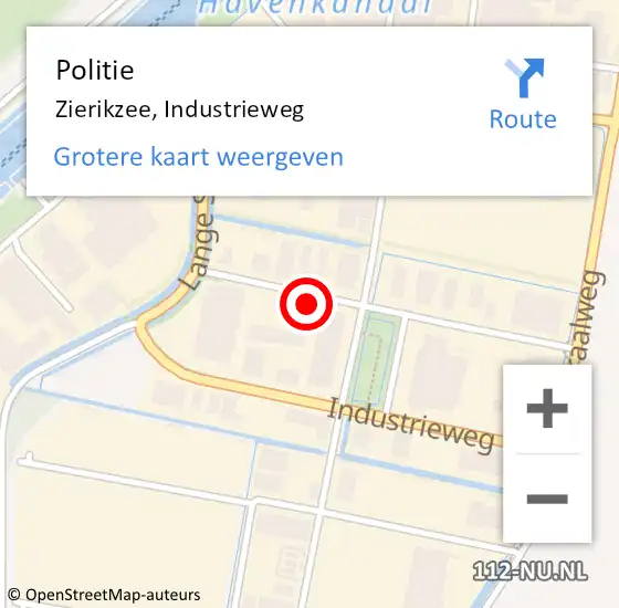 Locatie op kaart van de 112 melding: Politie Zierikzee, Industrieweg op 23 april 2024 19:49
