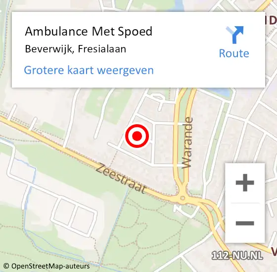 Locatie op kaart van de 112 melding: Ambulance Met Spoed Naar Beverwijk, Fresialaan op 23 april 2024 20:22