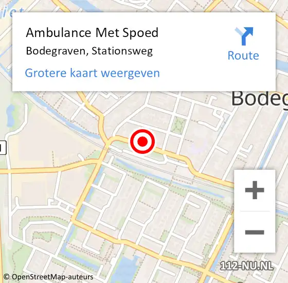 Locatie op kaart van de 112 melding: Ambulance Met Spoed Naar Bodegraven, Stationsweg op 23 april 2024 20:42