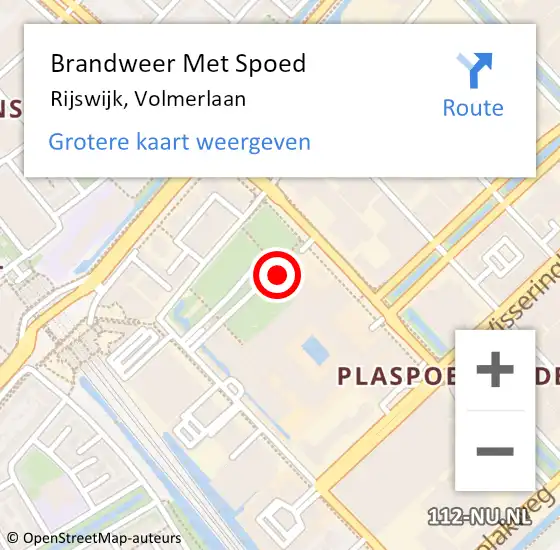 Locatie op kaart van de 112 melding: Brandweer Met Spoed Naar Rijswijk, Volmerlaan op 23 april 2024 20:57