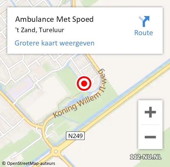 Locatie op kaart van de 112 melding: Ambulance Met Spoed Naar 't Zand, Tureluur op 24 april 2024 00:41