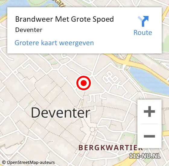 Locatie op kaart van de 112 melding: Brandweer Met Grote Spoed Naar Deventer op 24 april 2024 01:22