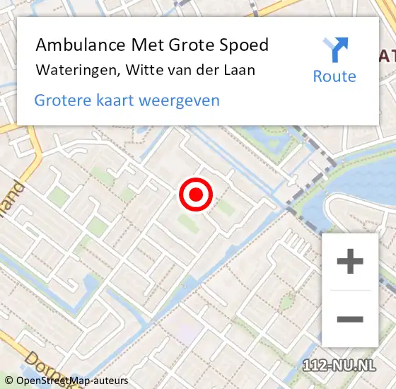 Locatie op kaart van de 112 melding: Ambulance Met Grote Spoed Naar Wateringen, Witte van der Laan op 24 april 2024 03:39