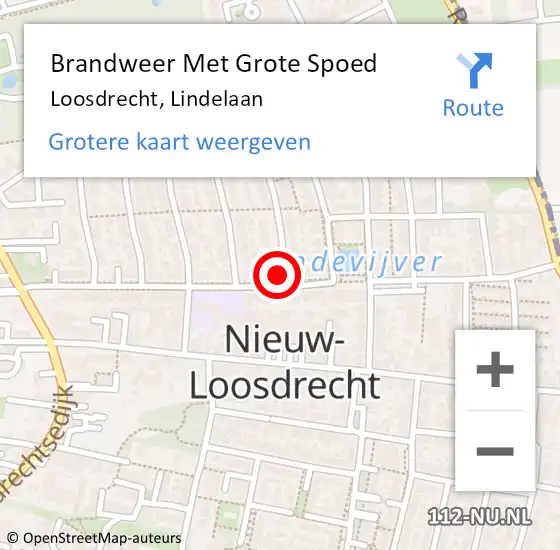 Locatie op kaart van de 112 melding: Brandweer Met Grote Spoed Naar Loosdrecht, Lindelaan op 24 april 2024 04:14