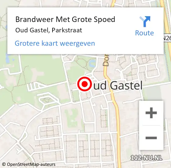 Locatie op kaart van de 112 melding: Brandweer Met Grote Spoed Naar Oud Gastel, Parkstraat op 24 april 2024 04:33