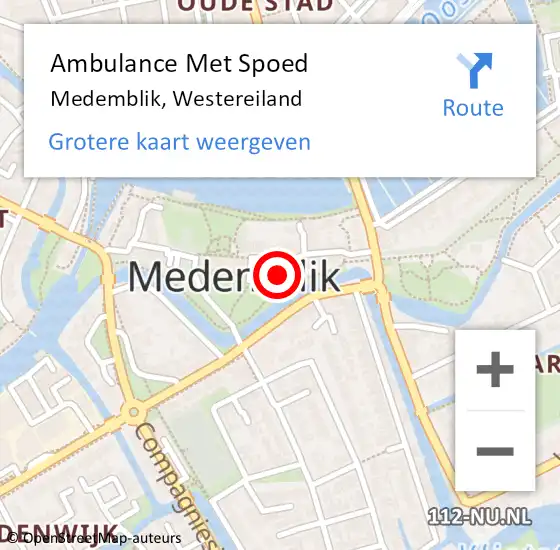 Locatie op kaart van de 112 melding: Ambulance Met Spoed Naar Medemblik, Westereiland op 24 april 2024 04:34