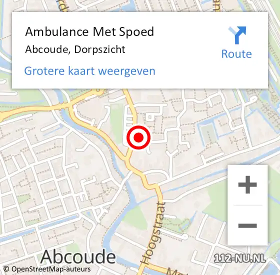 Locatie op kaart van de 112 melding: Ambulance Met Spoed Naar Abcoude, Dorpszicht op 24 april 2024 05:04