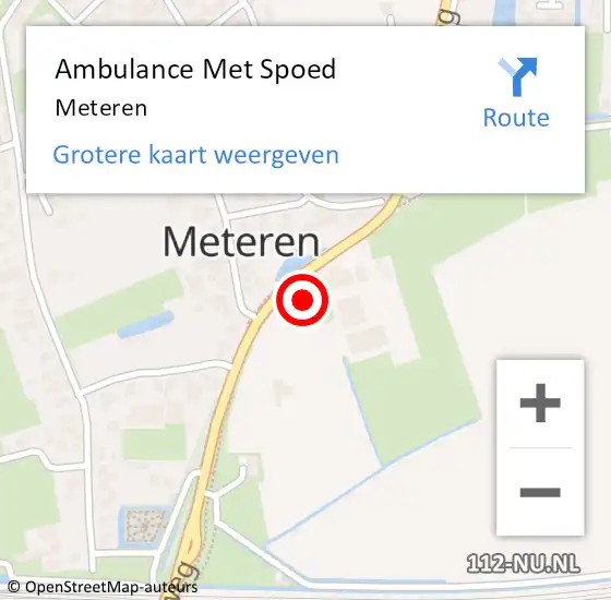 Locatie op kaart van de 112 melding: Ambulance Met Spoed Naar Meteren op 24 april 2024 06:20