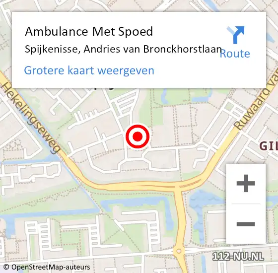 Locatie op kaart van de 112 melding: Ambulance Met Spoed Naar Spijkenisse, Andries van Bronckhorstlaan op 24 april 2024 07:09