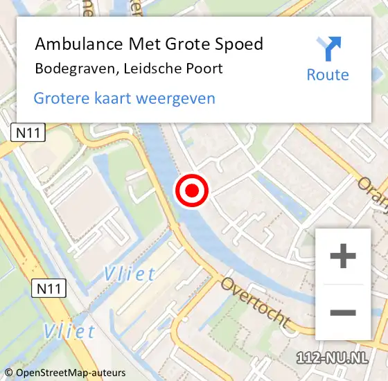 Locatie op kaart van de 112 melding: Ambulance Met Grote Spoed Naar Bodegraven, Leidsche Poort op 24 april 2024 07:22