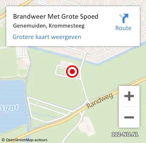 Locatie op kaart van de 112 melding: Brandweer Met Grote Spoed Naar Genemuiden, Krommesteeg op 24 april 2024 08:39
