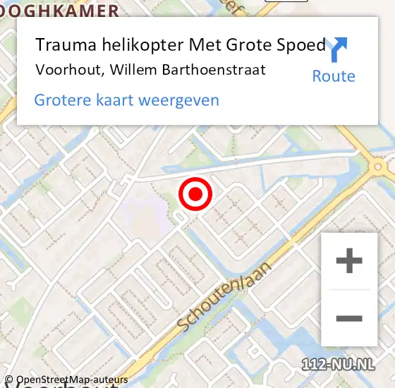 Locatie op kaart van de 112 melding: Trauma helikopter Met Grote Spoed Naar Voorhout, Willem Barthoenstraat op 24 april 2024 08:44
