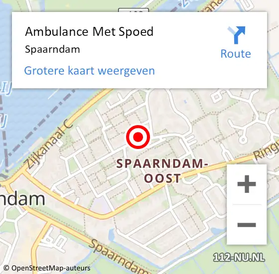 Locatie op kaart van de 112 melding: Ambulance Met Spoed Naar Spaarndam op 24 april 2024 09:07