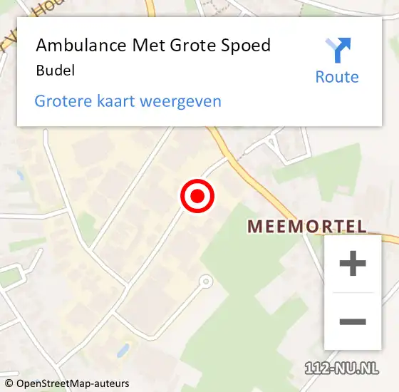 Locatie op kaart van de 112 melding: Ambulance Met Grote Spoed Naar Budel op 24 april 2024 09:24