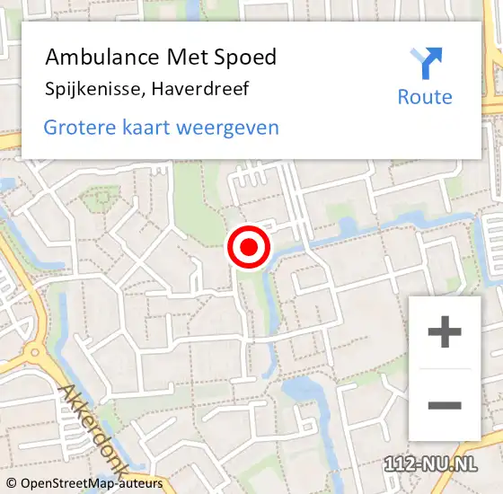 Locatie op kaart van de 112 melding: Ambulance Met Spoed Naar Spijkenisse, Haverdreef op 24 april 2024 09:30