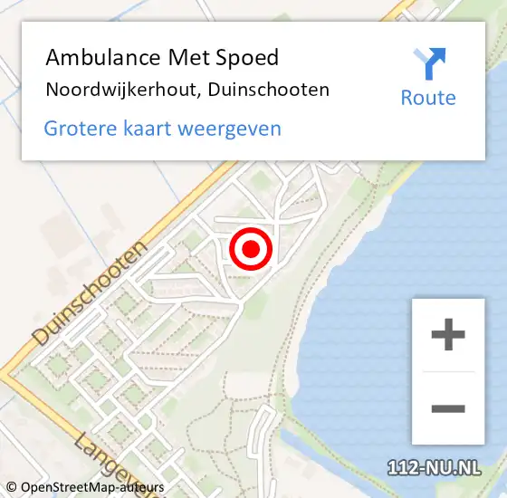 Locatie op kaart van de 112 melding: Ambulance Met Spoed Naar Noordwijkerhout, Duinschooten op 24 april 2024 09:41