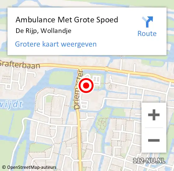 Locatie op kaart van de 112 melding: Ambulance Met Grote Spoed Naar De Rijp, Wollandje op 24 april 2024 09:49