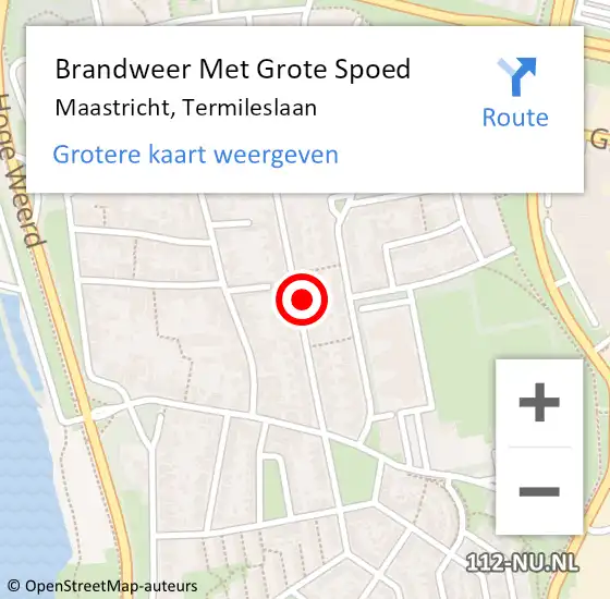 Locatie op kaart van de 112 melding: Brandweer Met Grote Spoed Naar Maastricht, Termileslaan op 24 april 2024 10:03
