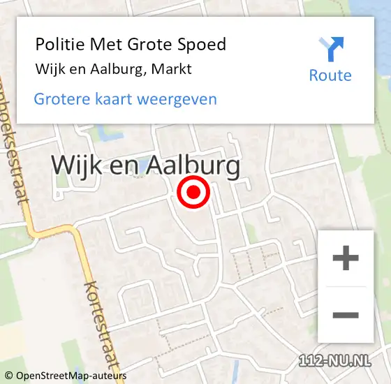 Locatie op kaart van de 112 melding: Politie Met Grote Spoed Naar Wijk en Aalburg, Markt op 24 april 2024 10:03