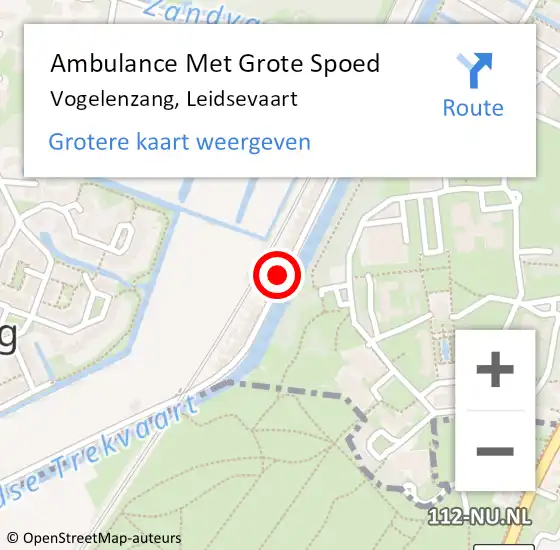 Locatie op kaart van de 112 melding: Ambulance Met Grote Spoed Naar Vogelenzang, Leidsevaart op 24 april 2024 10:22