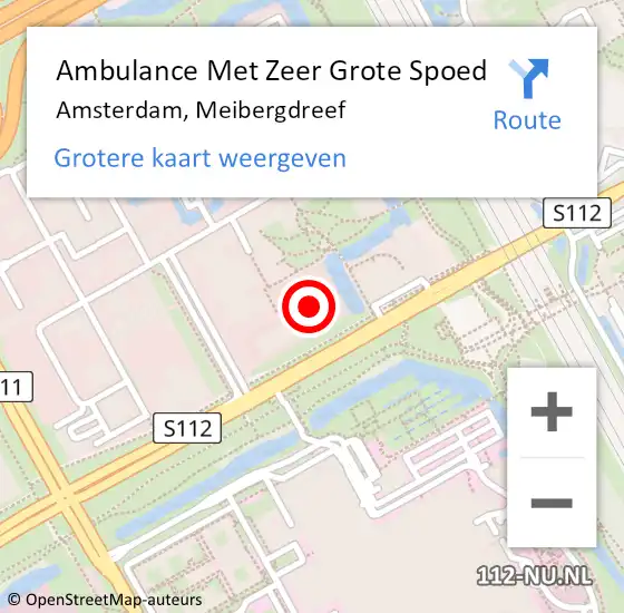Locatie op kaart van de 112 melding: Ambulance Met Zeer Grote Spoed Naar Amsterdam, Meibergdreef op 24 april 2024 10:31
