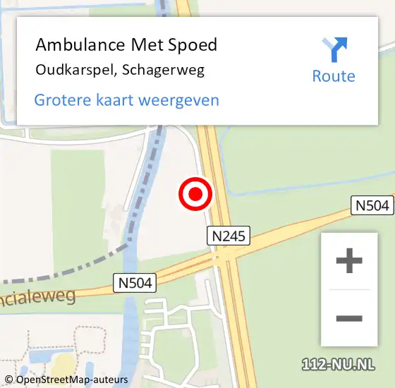 Locatie op kaart van de 112 melding: Ambulance Met Spoed Naar Oudkarspel, Schagerweg op 24 april 2024 10:35