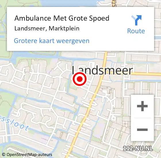 Locatie op kaart van de 112 melding: Ambulance Met Grote Spoed Naar Landsmeer, Marktplein op 24 april 2024 10:43