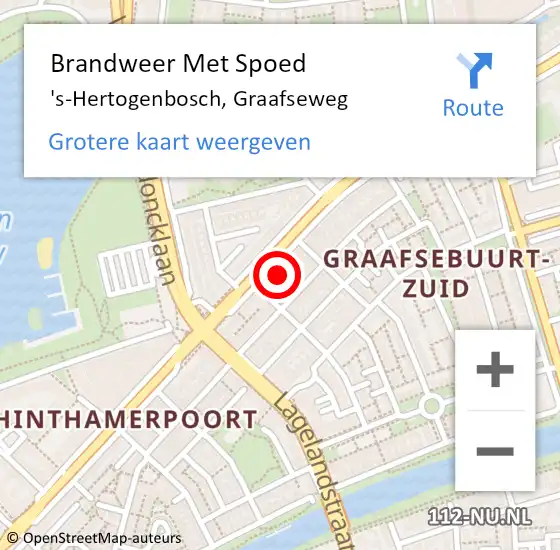 Locatie op kaart van de 112 melding: Brandweer Met Spoed Naar 's-Hertogenbosch, Graafseweg op 24 april 2024 10:45
