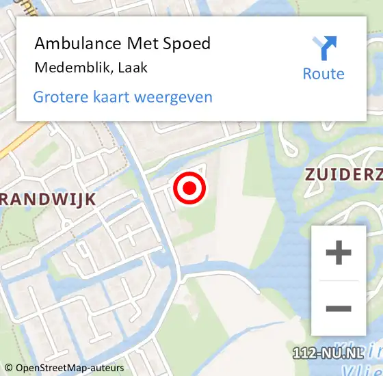Locatie op kaart van de 112 melding: Ambulance Met Spoed Naar Medemblik, Laak op 24 april 2024 10:54