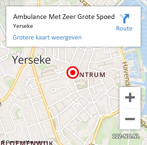 Locatie op kaart van de 112 melding: Ambulance Met Zeer Grote Spoed Naar Yerseke op 24 april 2024 11:23