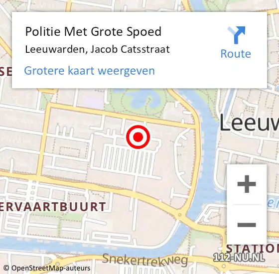 Locatie op kaart van de 112 melding: Politie Met Grote Spoed Naar Leeuwarden, Jacob Catsstraat op 24 april 2024 11:25