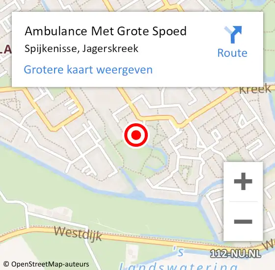 Locatie op kaart van de 112 melding: Ambulance Met Grote Spoed Naar Spijkenisse, Jagerskreek op 24 april 2024 12:31