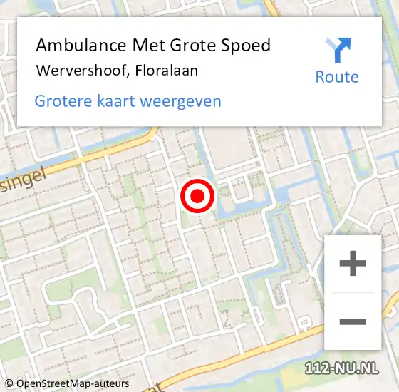 Locatie op kaart van de 112 melding: Ambulance Met Grote Spoed Naar Wervershoof, Floralaan op 24 april 2024 12:35