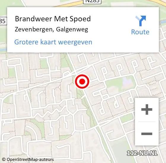 Locatie op kaart van de 112 melding: Brandweer Met Spoed Naar Zevenbergen, Galgenweg op 24 april 2024 13:00