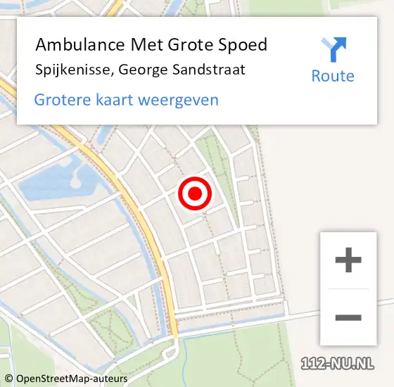 Locatie op kaart van de 112 melding: Ambulance Met Grote Spoed Naar Spijkenisse, George Sandstraat op 24 april 2024 13:06