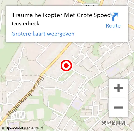 Locatie op kaart van de 112 melding: Trauma helikopter Met Grote Spoed Naar Oosterbeek op 24 april 2024 13:11