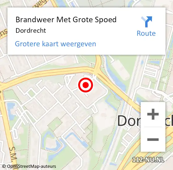Locatie op kaart van de 112 melding: Brandweer Met Grote Spoed Naar Dordrecht op 24 april 2024 14:16