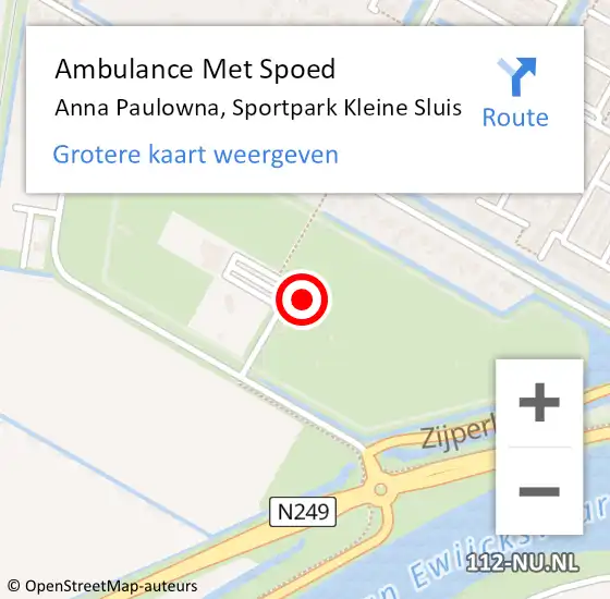 Locatie op kaart van de 112 melding: Ambulance Met Spoed Naar Anna Paulowna, Sportpark Kleine Sluis op 24 april 2024 14:55