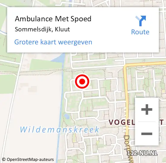 Locatie op kaart van de 112 melding: Ambulance Met Spoed Naar Sommelsdijk, Kluut op 24 april 2024 15:38
