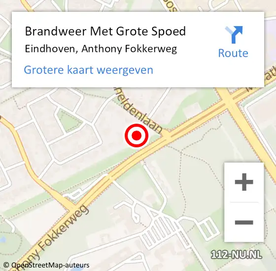 Locatie op kaart van de 112 melding: Brandweer Met Grote Spoed Naar Eindhoven, Anthony Fokkerweg op 24 april 2024 15:43