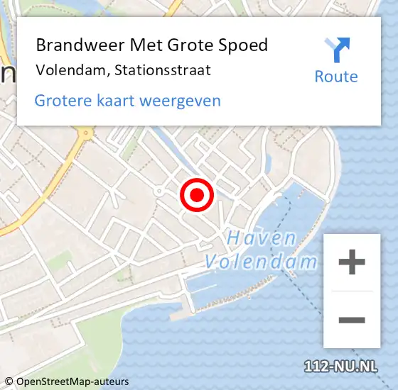 Locatie op kaart van de 112 melding: Brandweer Met Grote Spoed Naar Volendam, Stationsstraat op 24 april 2024 15:52